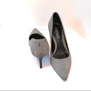Lauren Ralph Lauren Houndstooth Heels Size 7.5B S-26